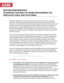 Examining the Role of Work Engagement on Employee Voice and
