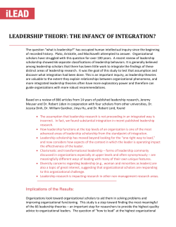 Leadership Theory: The infancy of integration