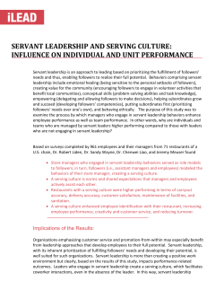 Servant Leadership and Serving Culture : Influence