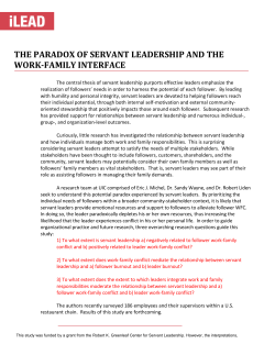 THE PARADOX OF SERVANT LEADERSHIP AND