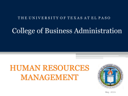 Human Resources Management - College of Business Administration