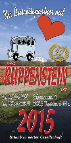 Reisekatalog 2015 - Busreisen Ruppenstein