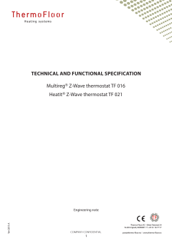 TECHNICAL AND FUNCTIONAL SPECIFICATION