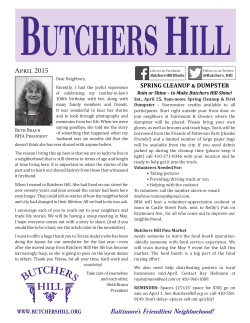APRIL 2015 - Butchers Hill