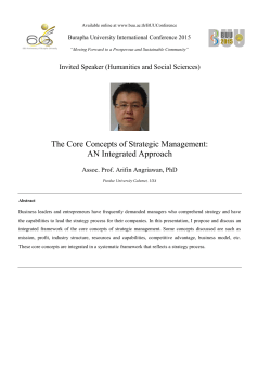 The Core Concepts of Strategic Management: AN Integrated