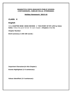 Class 10 Holiday Homework - Bharatiya Vidya Bhavan`s Public School