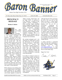Baron Banner Jan-Mar 2015 - Bonita Vista High School