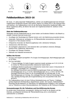 Feldbotanikkurs 2015-16 - Berner Vogelschutz BVS