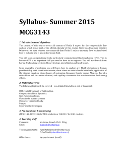 Syllabus Summer 2015X - Faculty of Engineering