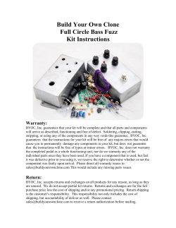 Build Your Own Clone Full Circle Bass Fuzz Kit Instructions Warranty