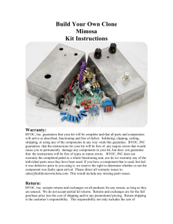 Build Your Own Clone Mimosa Kit Instructions Warranty