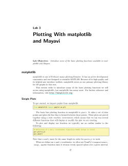 Plotting With matplotlib and Mayavi