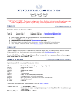 Volleyball Camps 3 and 4 Information Packet