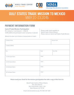 GOMSA Trade Mission Payment Form