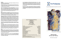 Service for the Lord`s Day March 22, 2015 8:15 am and 11:00 am