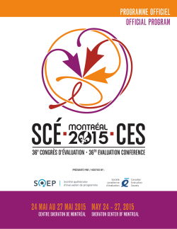 Programme - CES 2015 Conference