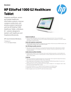 HPElitePad1000G2Healthcare Tablet
