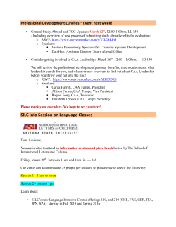 March 6, 2015 - ASU Council for Academic Advisors
