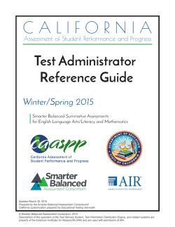 2015 Smarter Balanced Test Administrator Reference Guide