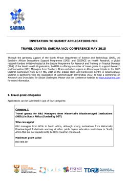 SARIMA Conference 2015 Travel Grant EoIPDF - CAAST