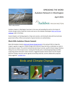 SPREADING THE WORD Audubon Network in Washington April 2015