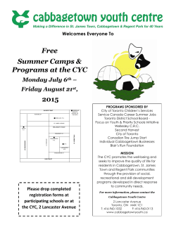 Free Summer Camps & Programs at the CYC 2015