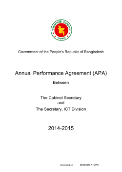 Annual Performance Agreement (APA) 2014-2015