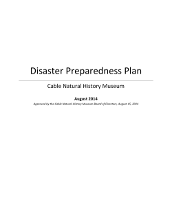 Disaster Preparedness Plan - Cable Natural History Museum