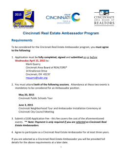 Cincinnati Real Estate Ambassador Program Requirements