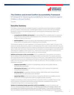 Executive Summary - Children and Armed Conflict Accountability