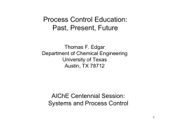Process Control Education: Past, Present, Future