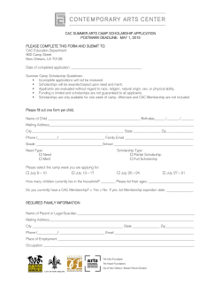 2015 Camp Scholarship Form