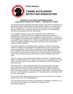 Press Release: CANINE ACCELERANT DETECTION ASSOCIATION