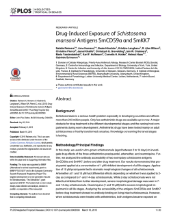 Drug-Induced Exposure of Schistosoma mansoni Antigens