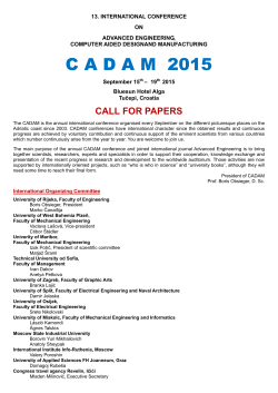 Call for Papers  - CADAM conferences - edu