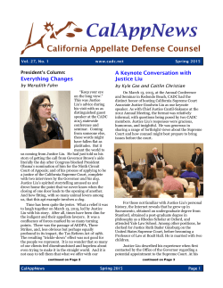 Spring 2015 Newsletter - California Appellate Defense Counsel