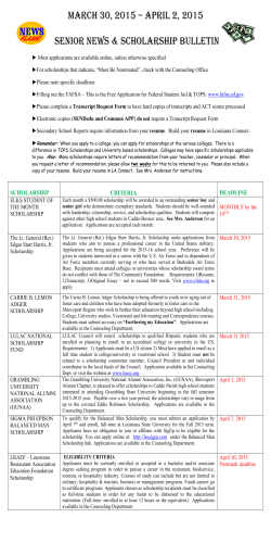March 30, 2015 â April 2, 2015 senior news & SCHOLARSHIP