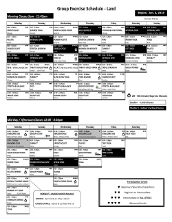 Group Exercise Schedule - Land - Cadence Fitness & Health Center