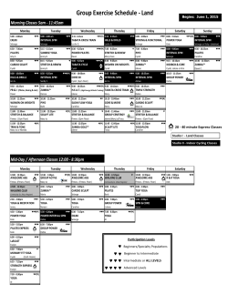 Group Exercise Schedule - Land - Cadence Fitness & Health Center
