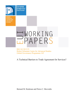RSCAS 2015/25 A Technical Barriers to Trade Agreement