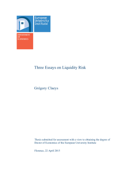 Three Essays on Liquidity Risk - Cadmus