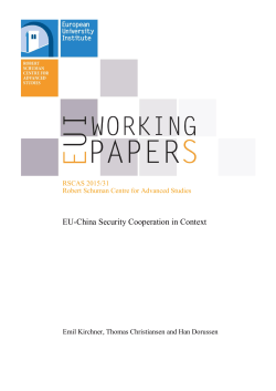 RSCAS 2015/31EU-China Security Cooperation in Context