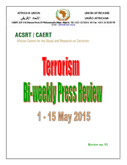 Bi-weekly Press Review 1-15 May 2015