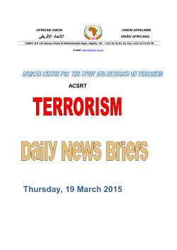 ACSRT Thursday, 19 March 2015