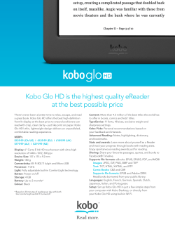 Kobo Glo HD is the highest quality eReader at the best