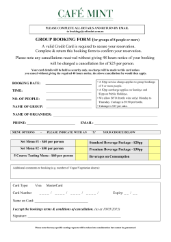 Group Booking Form