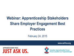 Employer Engagement - Canadian Apprenticeship Forum