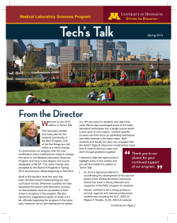 2015 MLS Tech`s Talk Newsletter - Center for Allied Health Programs