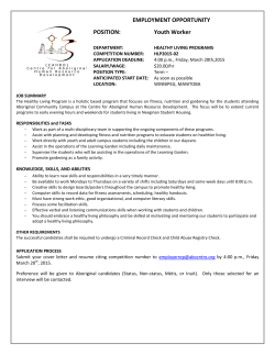 Youth Worker - Centre for Aboriginal Human Resource