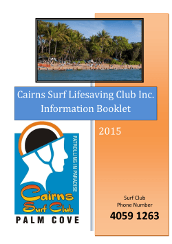 Junior Booklet 15 - The Surf Club Palm Cove, Cairns Surf Life